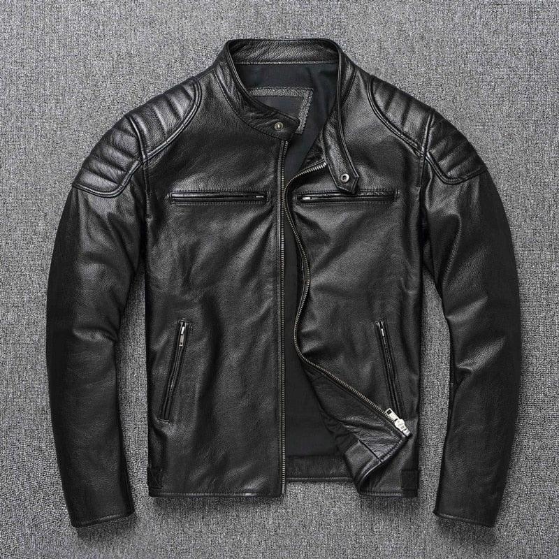 Vintage Brown Genuine Leather Jacket Men